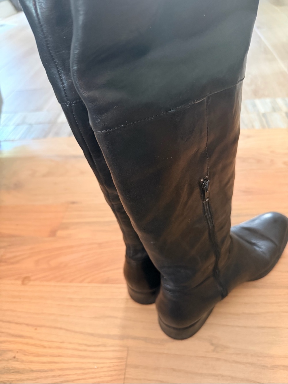 Børn Crown Genuine Black Leather Tall Riding Boots - Size 11 M / EU 43 - Picture 8 of 16
